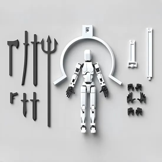 DIY 관절 액션 피규어 WL13, 화이트, 1개