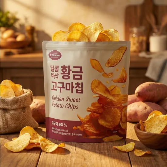 로마나 달콤 바삭 황금 고구마칩, 320g, 4개