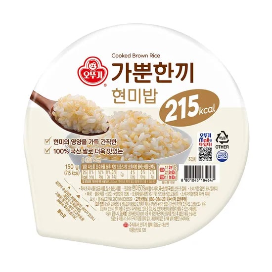 오뚜기밥 가뿐한끼현미밥, 150g, 30개