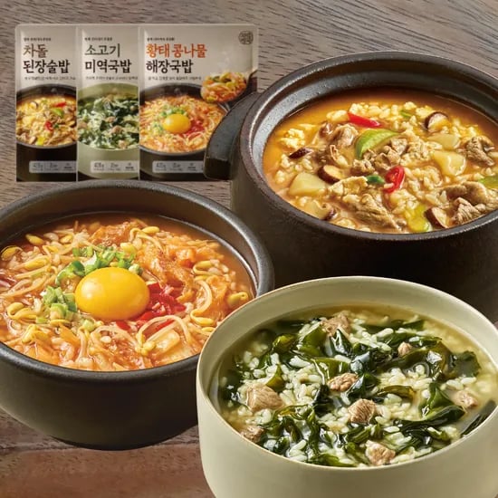 자연별곡 차돌 된장술밥, 210g, 2개 +황태 콩나물 해장국밥, 210g, 2개 + 소고기 미역국밥, 210g, 2개