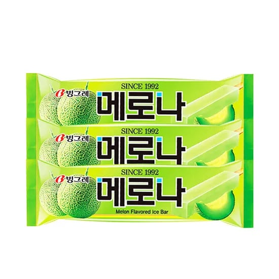 빙그레 메로나 멜론 바 아이스크림, 75ml, 30개