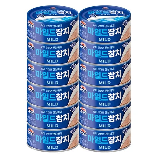 사조 마일드참치 안심따개, 85g, 12개