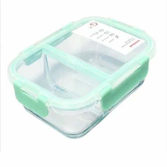 락앤락 칸칸이 내열 유리 찬통 직사각 2칸, 600ml, 1개