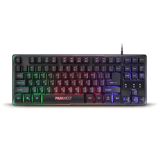 PANWEST GK45 TKL 멤브레인 게이밍 키보드, 블랙, 1개