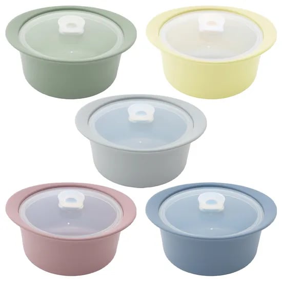 홈하우스 국산 프리미엄 실리콘 냄비 전자레인지 찜기, 라임, 800ml, 1입