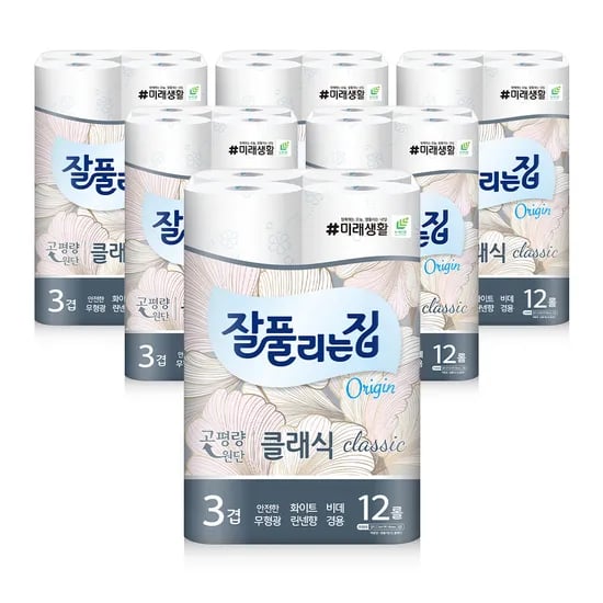 미래생활 잘풀리는집 클래식, 3겹, 27m, 12롤, 6팩