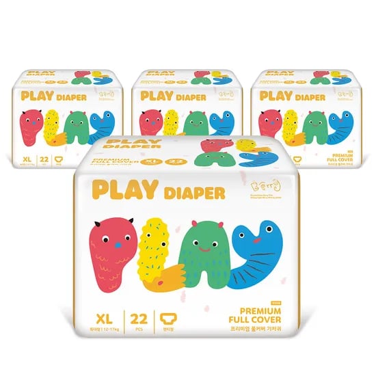 한예지 PLAY 프리미엄 풀커버 팬티 기저귀, 특대형(XL), 4팩, 1개