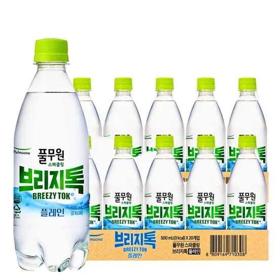풀무원 브리지톡 탄산수 플레인, 500ml, 20개