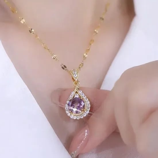 독소 싹 비워주는 디톡스 퍼플링 목걸이, 40cm, 퍼플, 1개