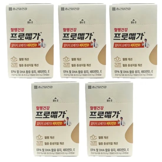종근당건강 프로메가 알티지 오메가3 비타민D, 5 box, 60캡슐