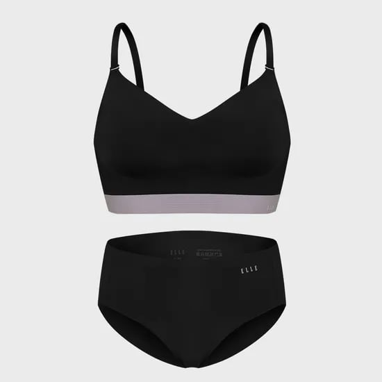 엘르 이너웨어 에어리 컴포트핏 심리스 브라 팬티 세트 블랙 S90