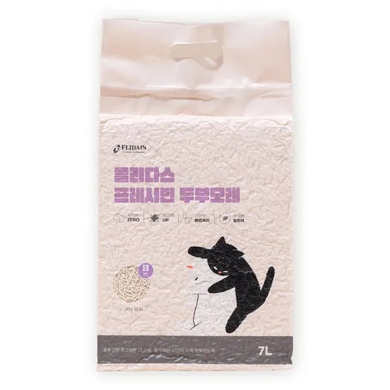 플리다스 고양이 두부모래, 라벤더, 7L, 6개, 1개