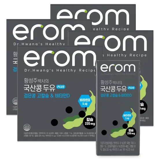 이롬 국산콩 PLUS 검은콩 고칼슘&비타민D 두유, 190ml, 64개