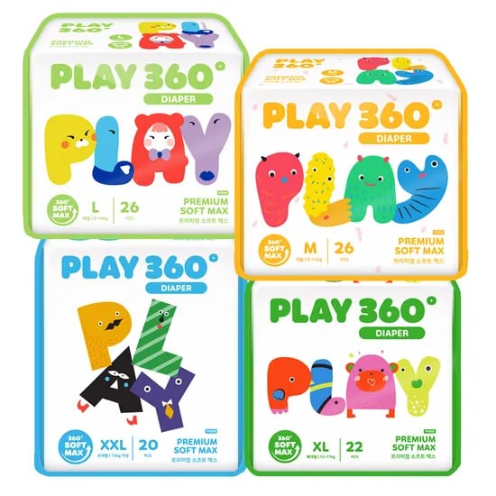 한예지 PLAY 360 프리미엄 팬티 기저귀 체험팩, 특대형(XL), 22개, 남여공용, 6-17kg, 1팩