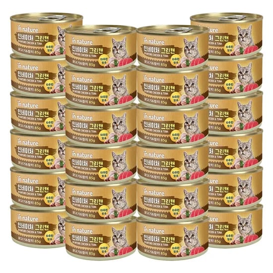 인네이쳐 그린캔 고양이간식, 닭고기+참치, 85g, 24개입, 1개