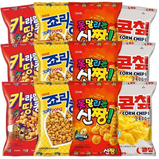크라운제과 인기스낵모음, 12팩, 1개