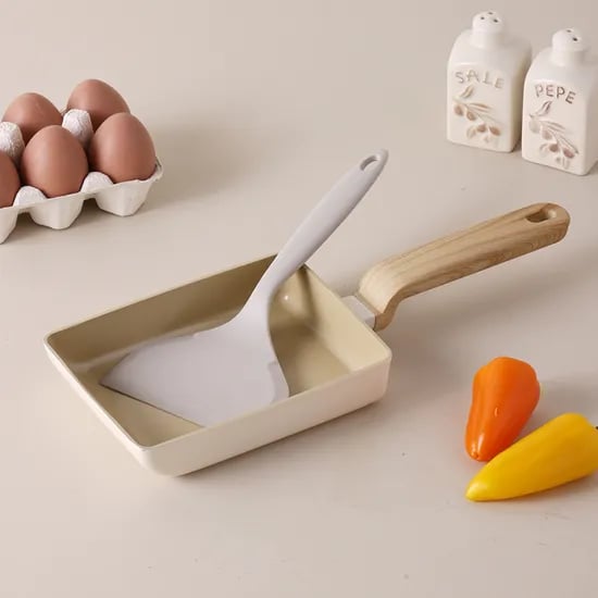 리빙아트 크레마우디 IH 세라믹 계란말이팬, 아이보리, 18cm, 계란말이팬+전용 뒤집개, 2개