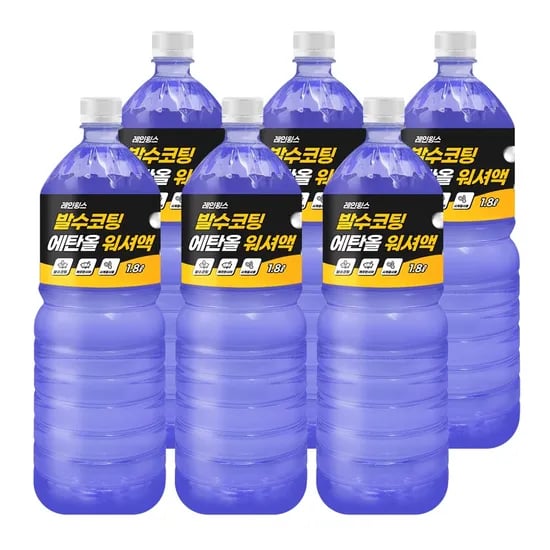 레인윙스 발수코팅 에탄올 워셔액, 1.8L, 6개
