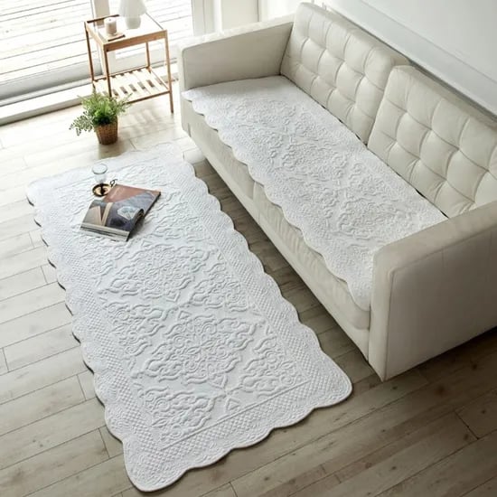 마우미오 로스티 순면 소파패드, 화이트, 3인용, 65*180cm, 1개