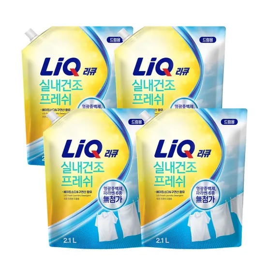 애경 리큐 프레쉬 실내건조 드럼용, 2.1L, 4개