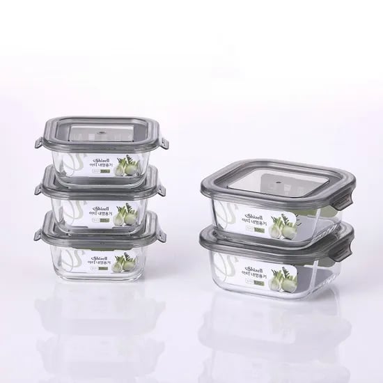 쉬젤 아티 내열용기 정사각 5종 세트, 320ml 3개 + 520ml 2개, 1세트