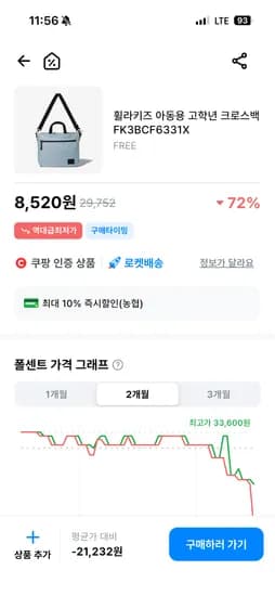휠라키즈 아동용 고학년 크로스백 8,520원 휠라키즈 아동용 고학년 크로스백 8,520원
