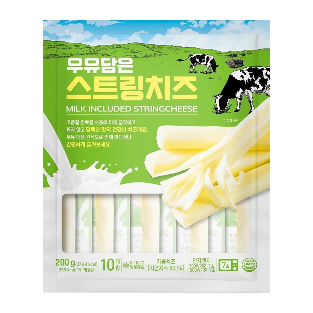 모짜렐라 82% 우유담은 스트링치즈 200g (3개이상 구매가능) (업체별도 무료배송) 모짜렐라 82% 우유담은 스트링치즈 200g (3개이상 구매가능) (업체별도 무료배송)