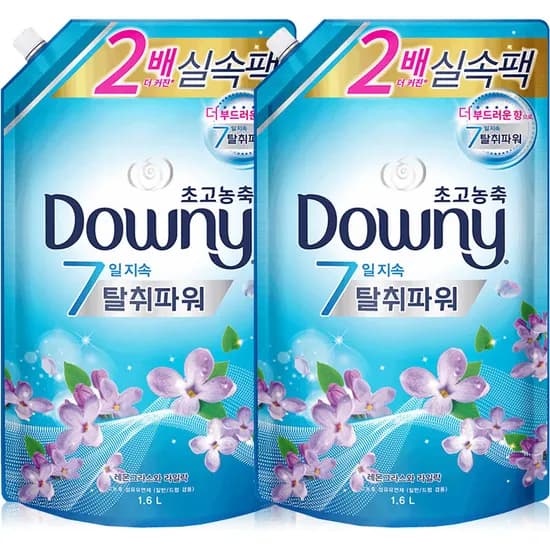 다우니 고농축 섬유유연제, 레몬그라스와 라일락, 1.6L, 2개 다우니 고농축 섬유유연제, 레몬그라스와 라일락, 1.6L, 2개