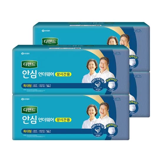 디펜드 안심 언더웨어 성인기저귀 장시간 특대형 14매 4팩 디펜드 안심 언더웨어 성인기저귀 장시간 특대형 14매 4팩