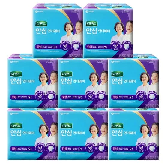 디펜드 안심 언더웨어 중형 팬티형 성인용기저귀 9매 8팩 디펜드 안심 언더웨어 중형 팬티형 성인용기저귀 9매 8팩