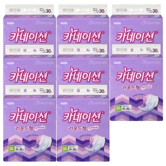 카네이션 속기저귀 라운드형 프리미엄 30매 8팩 카네이션 속기저귀 라운드형 프리미엄 30매 8팩