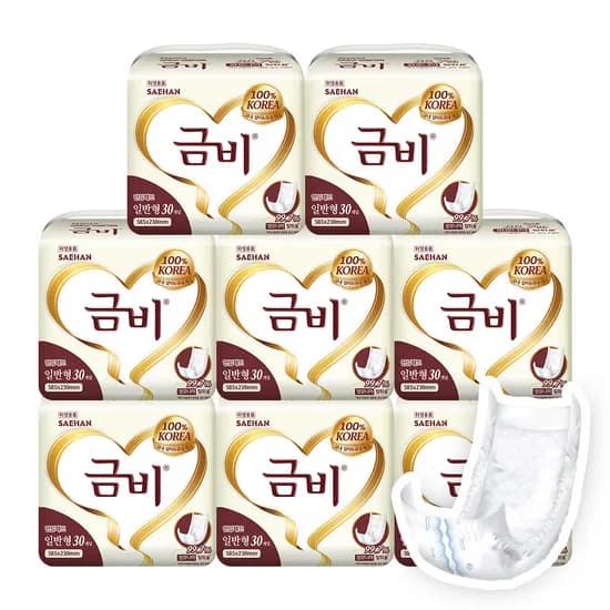 금비 속기저귀 실버 일반형 SHIN01 8팩 240매 금비 속기저귀 실버 일반형 SHIN01 8팩 240매